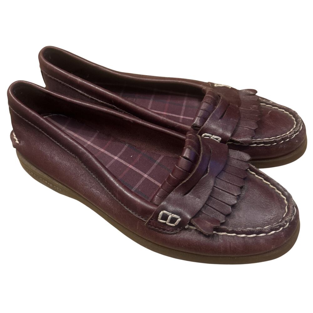 Woman Sperry Top Siders Summer Boat Shoes AVERY RED 7M